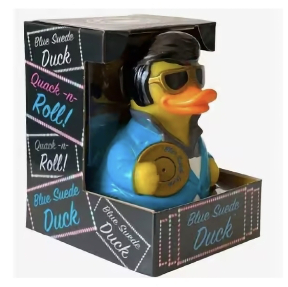 Celebriducks Dashboard Elvis Blue Suede Rubber Duck NEW